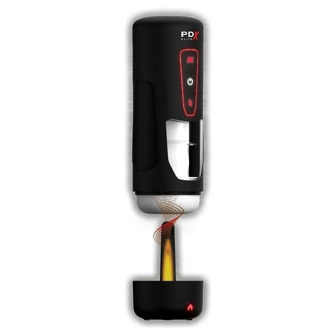 PDX Elite Milk Me Hotter Vibrating Male Masturbator Black - Masturbators and Strokers