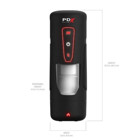 PDX Elite Milk Me Hotter Vibrating Male Masturbator Black - Masturbators and Strokers