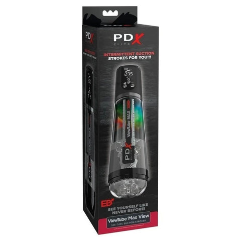 PDX Elite ViewTube MAX View Rechargeable Mens Stroker Black - Masturbators and Strokers