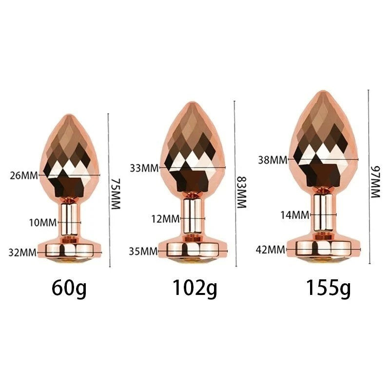 BDStyle Golden Gemmed Medium Metal Butt Plug Butt Plugs