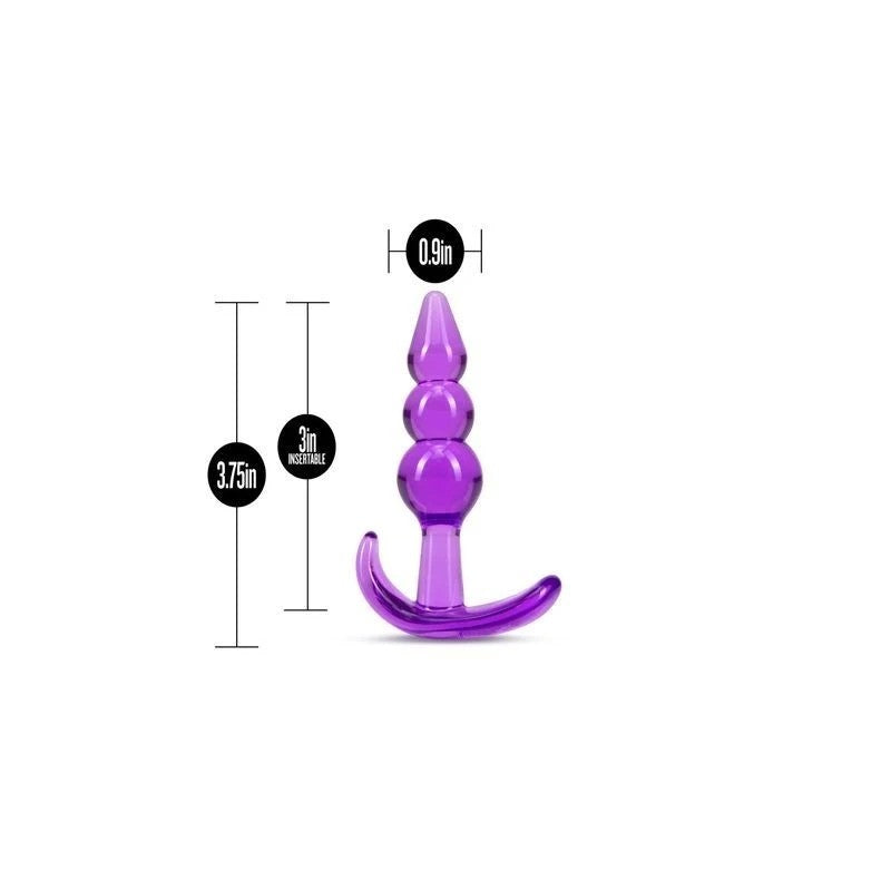 Blush Novelties B Yours Triple Bead Anal Plug Purple Butt Plugs