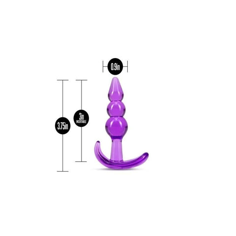 Blush Novelties B Yours Triple Bead Anal Plug Purple - Butt Plugs