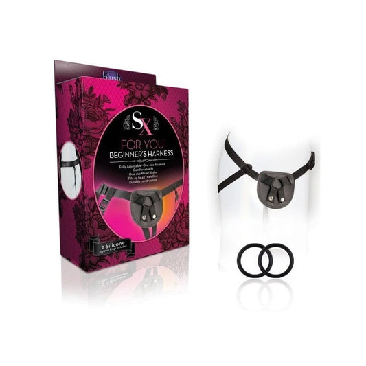 Blush Novelties SX For You Adjustable Strap On Harness Black - Strap On Sextoys