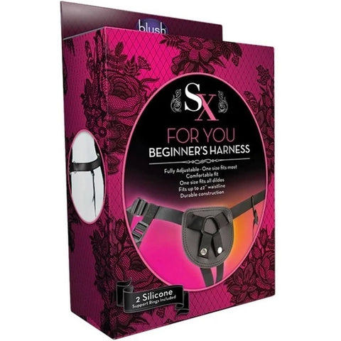 Blush Novelties SX For You Adjustable Strap On Harness Black - Strap On Sextoys