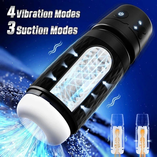 CyberSkin B-Warrior Sucking and Vibrating Mens Masturbator Black Masturbators and Strokers