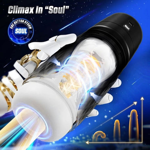 CyberSkin B-Warrior Sucking and Vibrating Mens Masturbator Black - Masturbators and Strokers