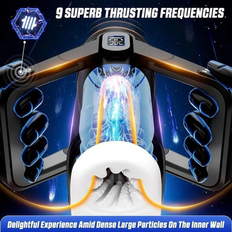CyberSkin The Wing Thrusting Male Masturbator With Heater Black - Masturbators and Strokers