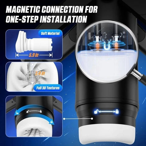 CyberSkin The Wing Thrusting Male Masturbator With Heater Black - Masturbators and Strokers