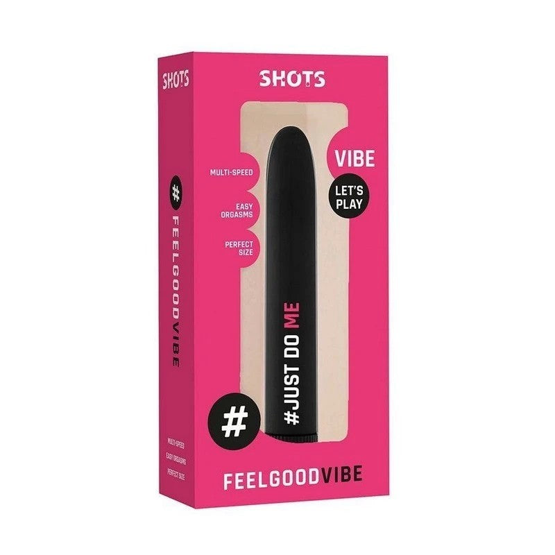 Shots Toys Feelgood KeepCalmAndVibrate Bullet Vibrator Black Bullet Vibrators