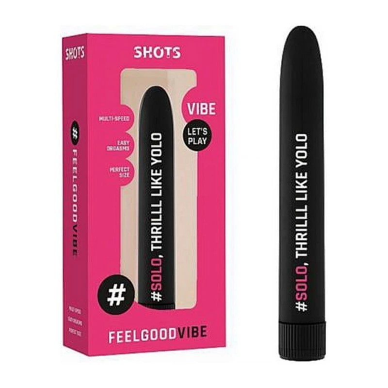 Shots Toys Feelgood KeepCalmAndVibrate Bullet Vibrator Black Bullet Vibrators