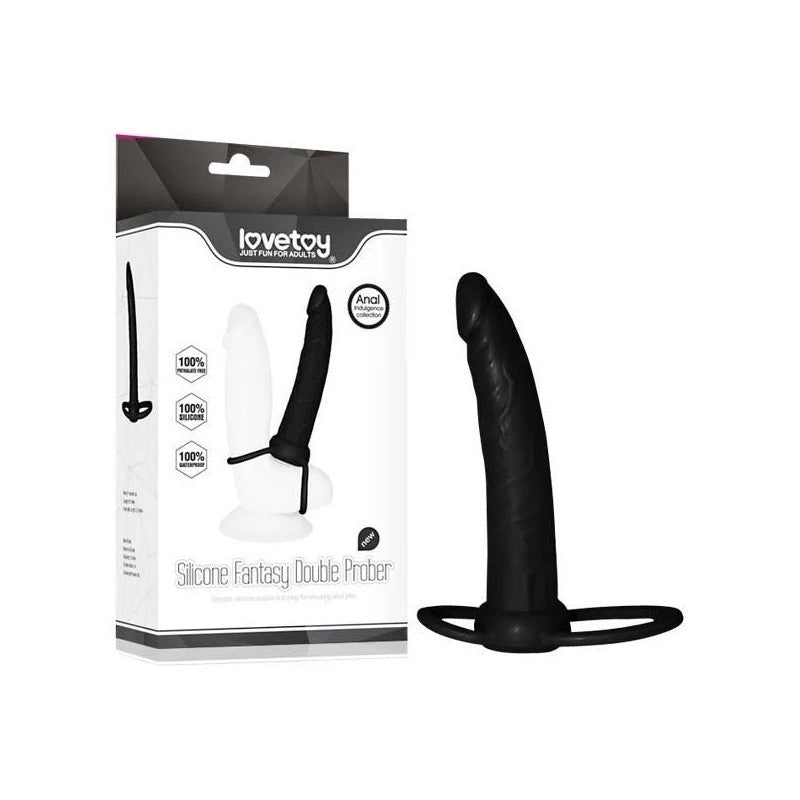 Lovetoy Anal Indulgence Collection Silicone Fantasy Double Prober Black Anal Dildos