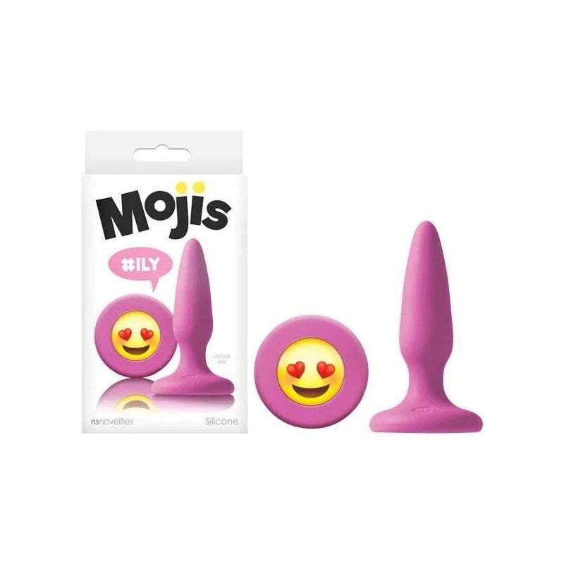 NS Novelties Mojis ILY Mini Butt Plug With Emoji Base Pink Butt Plugs