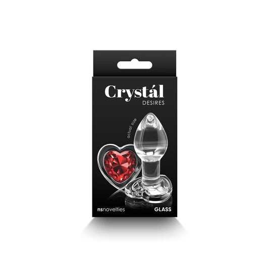 NS Novelties Crystal Desires Small Butt Plug With Red Heart Gem Base - Butt Plugs