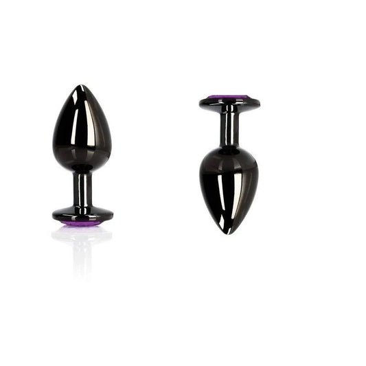 Shots Toys OUCH Heart Gem Base Gunmetal Butt Plug Medium - Butt Plugs
