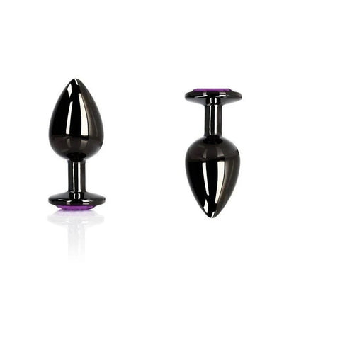 Shots Toys OUCH Heart Gem Base Gunmetal Butt Plug Medium - Butt Plugs