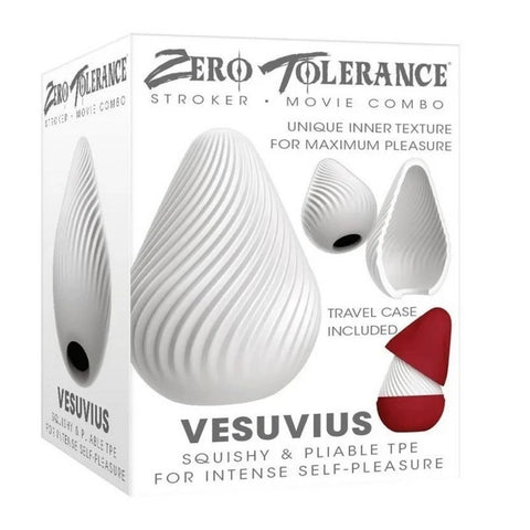 Zero Tolerance VESUVIUS Mini Male Stroker Egg White - Masturbators and Strokers