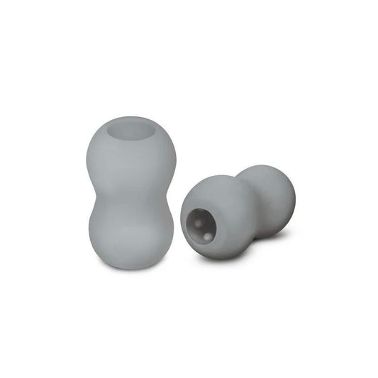 Zolo Grey Mini Double Bubble Male Stroker Sleeve Grey - Masturbators and Strokers