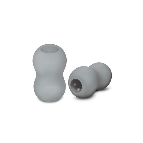 Zolo Grey Mini Double Bubble Male Stroker Sleeve Grey - Masturbators and Strokers