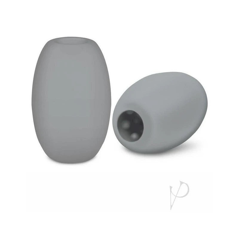 Zolo Grey Mini Double Bubble Male Stroker Sleeve Grey Masturbators and Strokers