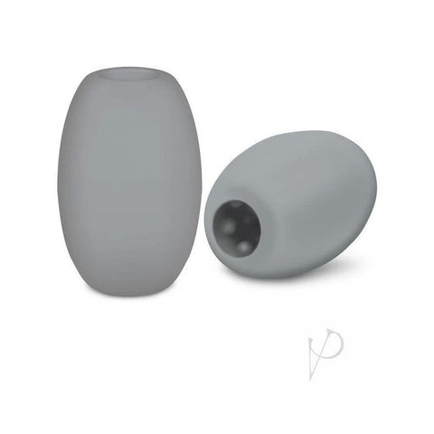 Zolo Grey Mini Double Bubble Male Stroker Sleeve Grey - Masturbators and Strokers