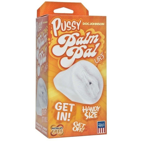 Doc Johnson Palm Pal Ultraskyn Pussy Stroker Frosted Clear - Masturbators and Strokers