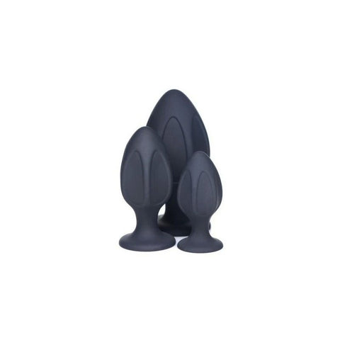 Master Series Triple Juicers Silicone Anal Plug Set Black - Butt Plugs