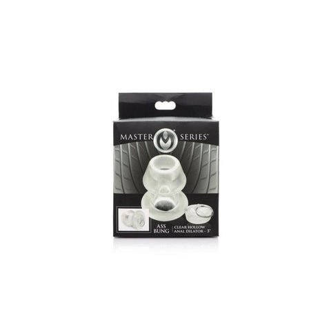 Master Series Ass Bung Clear Hollow Anal Dilator 3 Inch Medium - Butt Plugs