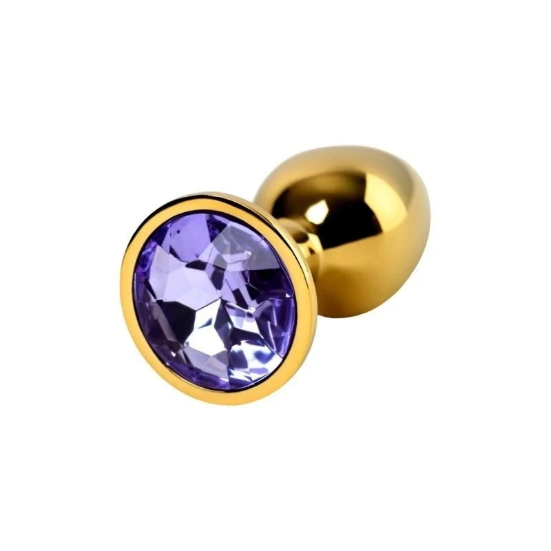 Metal Gold Metal Anal Plug With Coloured Gem Small Butt Plugs