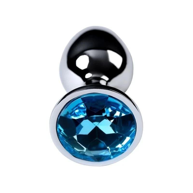 Metal Silver Metal Anal Plug With Coloured Crystal Gem Small Butt Plugs