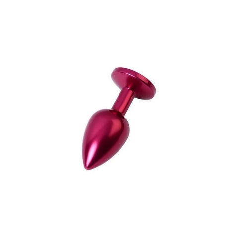 Metal Red Metal Anal Plug With Coloured Crystal Gem Small - Butt Plugs