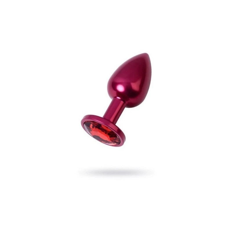 Metal Red Metal Anal Plug With Coloured Crystal Gem Small Butt Plugs