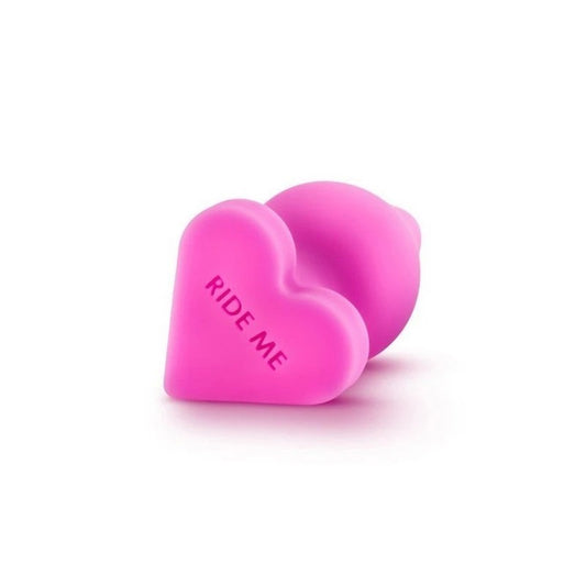 Play With Me Naughtier Candy Heart Shaped Ride Me Butt Plug 4 Inch - Butt Plugs