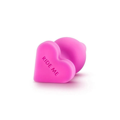 Play With Me Naughtier Candy Heart Shaped Ride Me Butt Plug 4 Inch - Butt Plugs