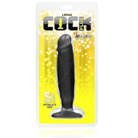 SI Novelties Large Size Realistic Cock Plug Black - Butt Plugs