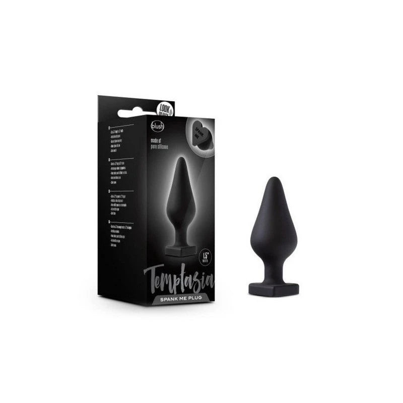 Temptasia Spank Me Silicone Butt Plug Black Butt Plugs