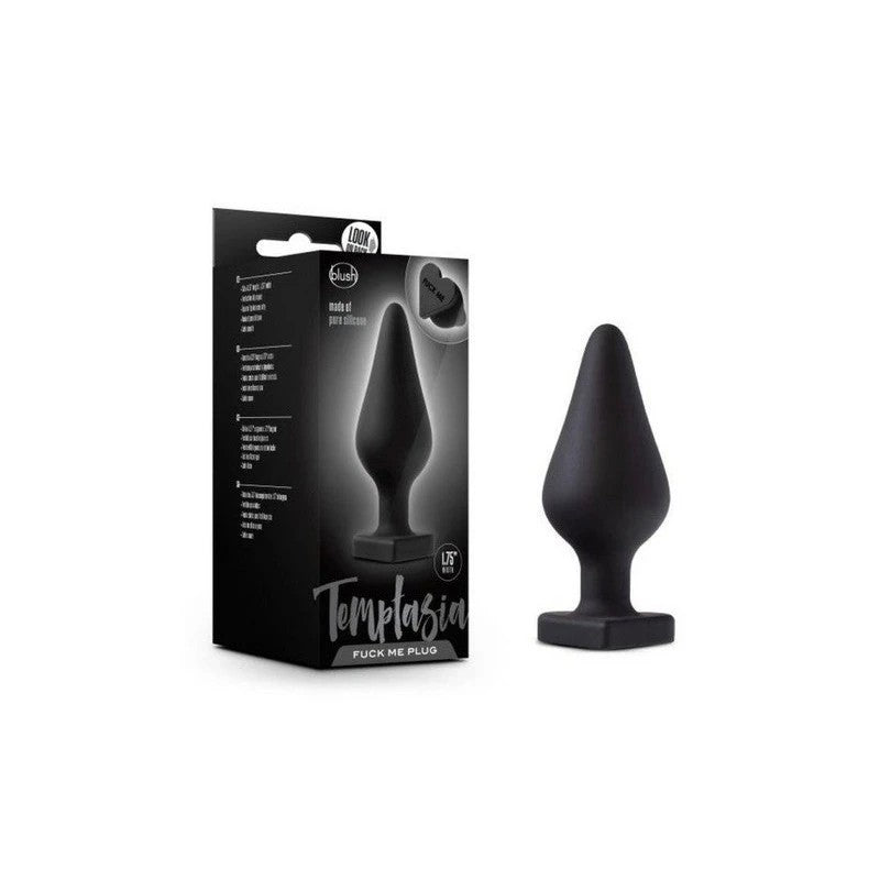 Temptasia Fuck Me Flexible Silicone Butt Plug Black Butt Plugs