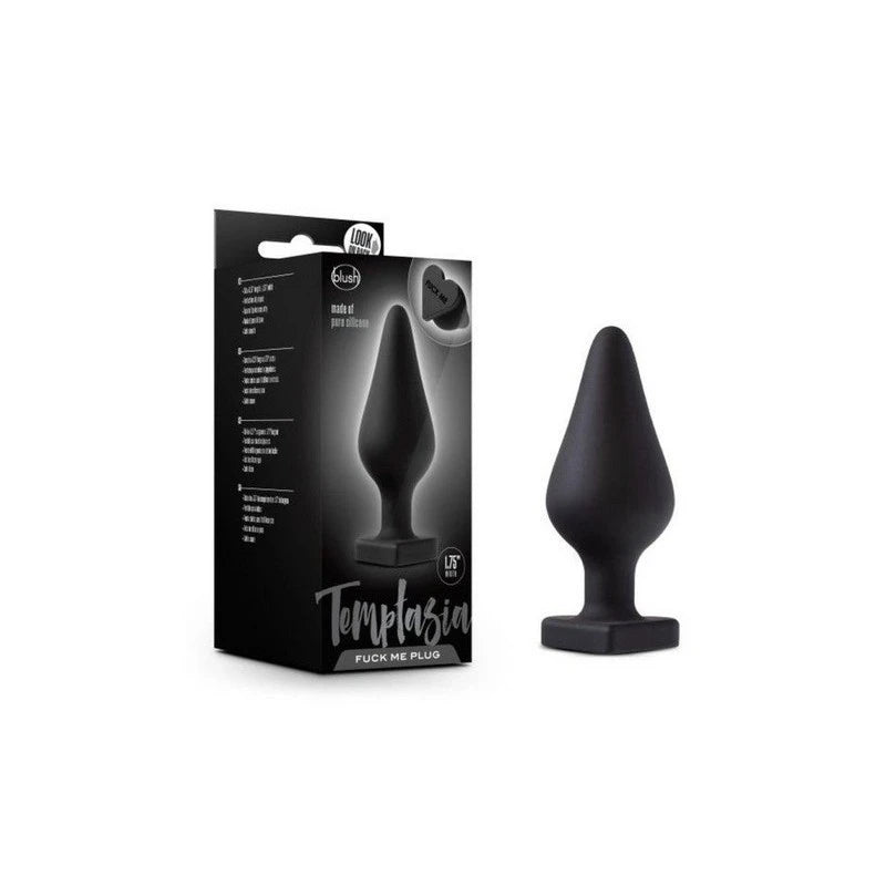 Temptasia Fuck Me Flexible Silicone Butt Plug Black Butt Plugs
