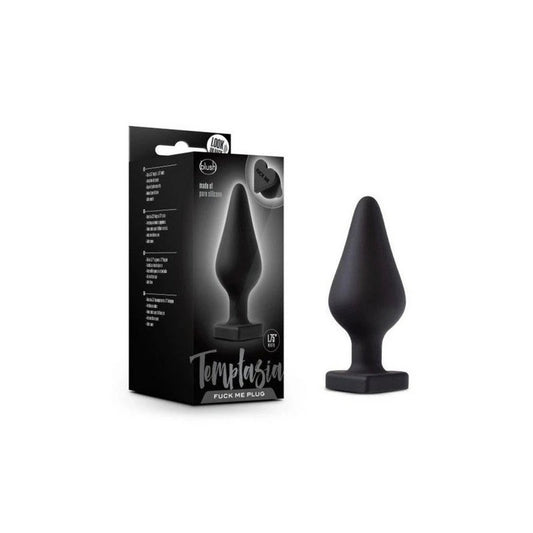 Temptasia Fuck Me Flexible Silicone Butt Plug Black - Butt Plugs