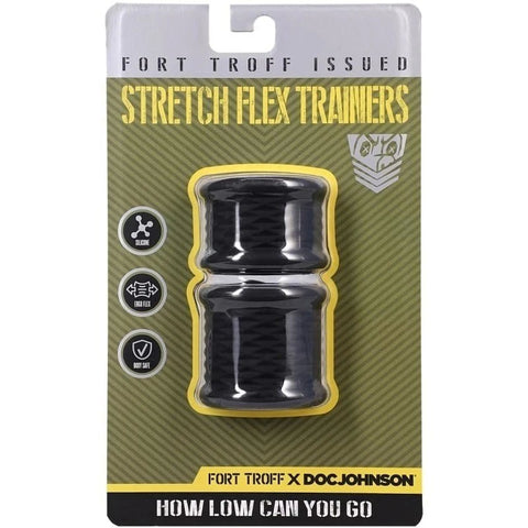 Doc Johnson Fort Troff Stretch Flex Trainers Cock Ring Black - Stretchy Cock Rings