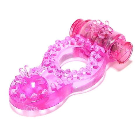 BDStyle Hem Beads Soft TPR Material Vibrating Cock Ring - Vibrating Cock Rings