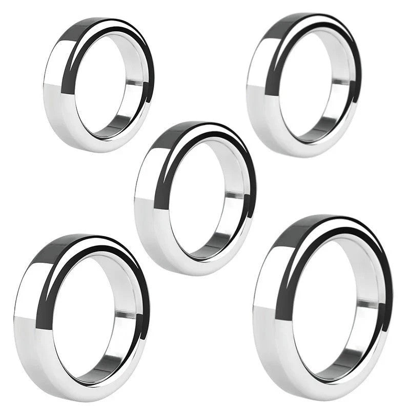 BDStyle Chrome Stainless Steel Mens Cock Ring 1.2cm Height Steel Cock Rings