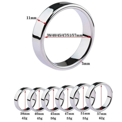BDStyle Chrome Stainless Steel Mens Cock Ring 1.2cm Height - Steel Cock Rings