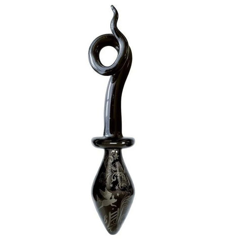 Icon Brands Fashionistas Glass Pig Tail Butt Plug Small - Butt Plugs