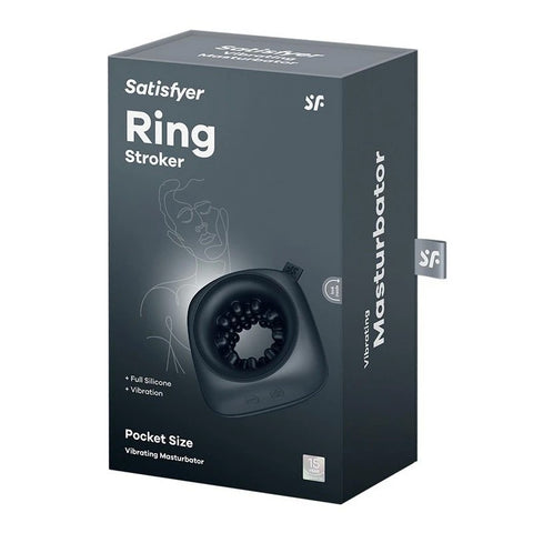 Satisfyer Ring Pocket Size Vibrating Male Stroker - Masturbators and Strokers