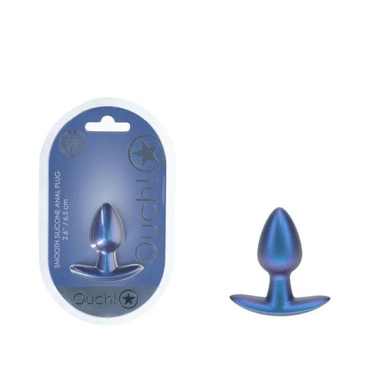 Shots OUCH! 6.5 cm Small Metallic Silicone Butt Plug - Butt Plugs