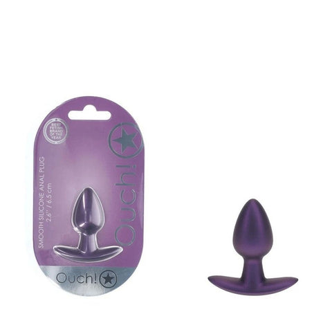 Shots OUCH! 6.5 cm Small Metallic Silicone Butt Plug - Butt Plugs