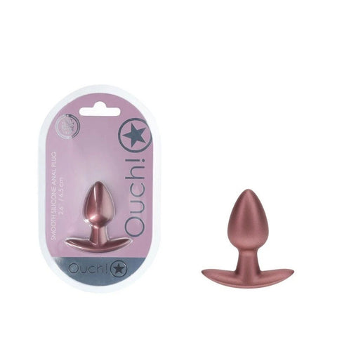 Shots OUCH! 6.5 cm Small Metallic Silicone Butt Plug - Butt Plugs