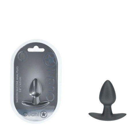 Shots OUCH! 6.5 cm Small Metallic Silicone Butt Plug - Butt Plugs