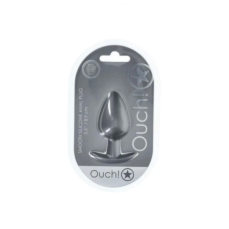 Shots OUCH! 8.9 cm Large Metallic and Soft Silicone Anal Plug Butt Plugs