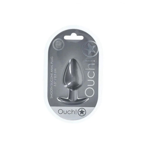 Shots OUCH! 8.9 cm Large Metallic and Soft Silicone Anal Plug - Butt Plugs